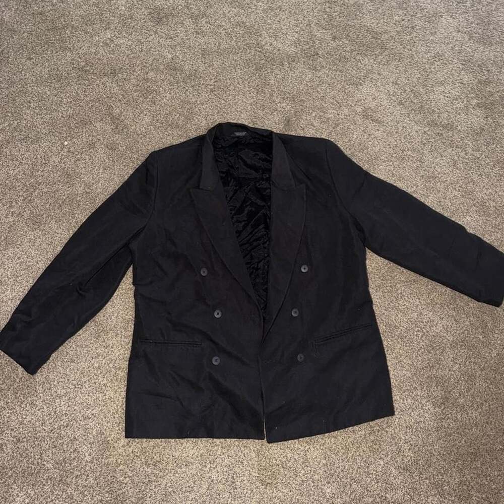 City Streets Double Breasted Blazer Size 42 Black Jacket